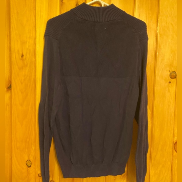 Club Room Navy Long Sleeve Sweater with Quarter Button Down - Picture 5 of 5